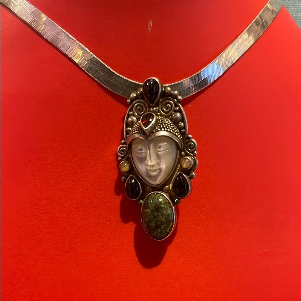 Sterling sleeping goddess Pendant /Pin